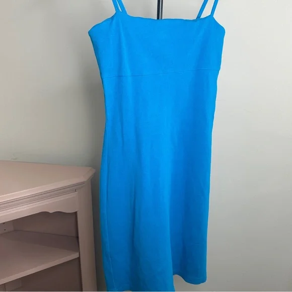 Moda International Vibrant Blue Ribbed Mini Dress SMALL - Picture 3 of 6